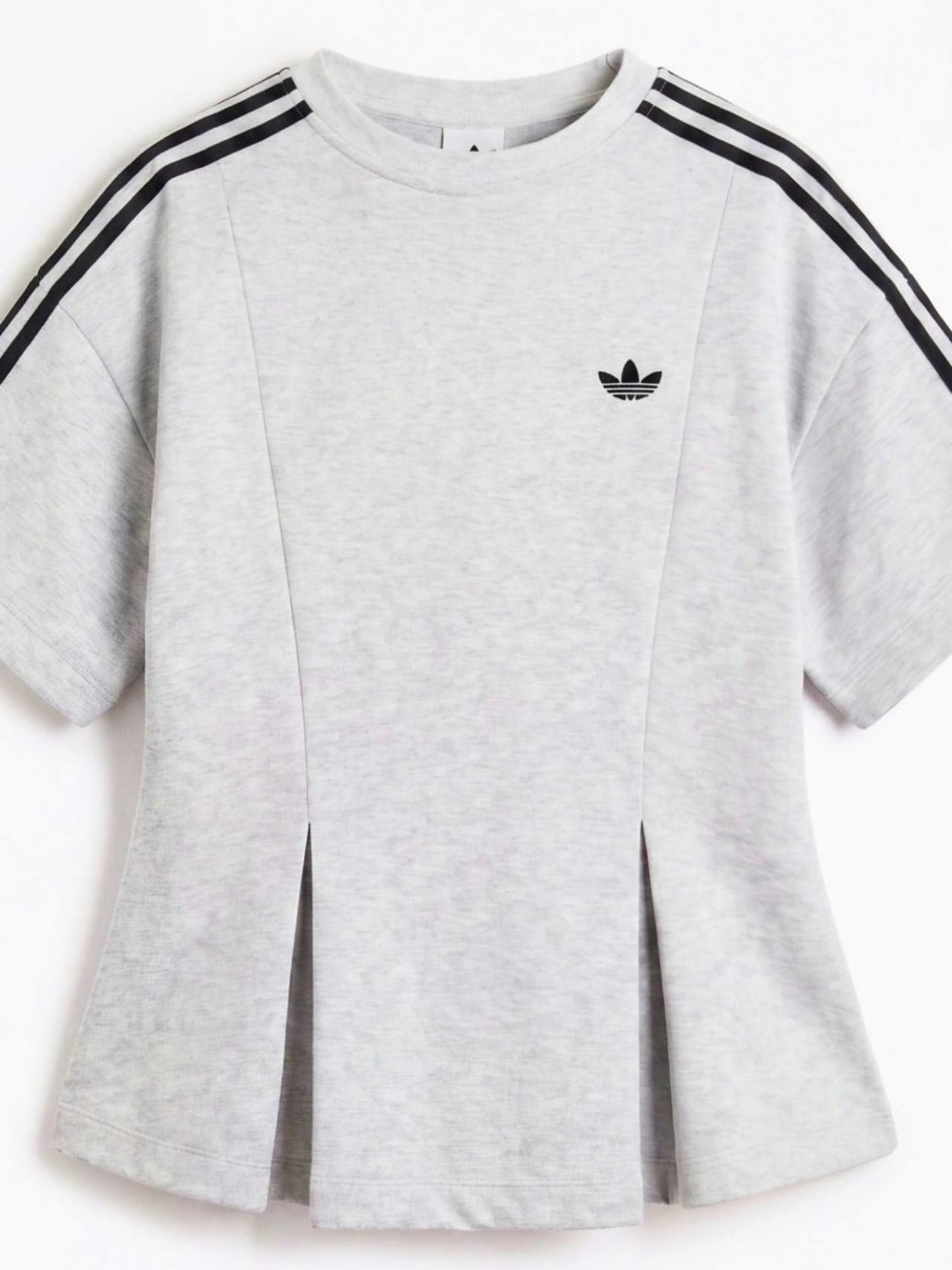 adidas Originals × ASOS t-shirt with waist detail in gray sweatshirt fabric